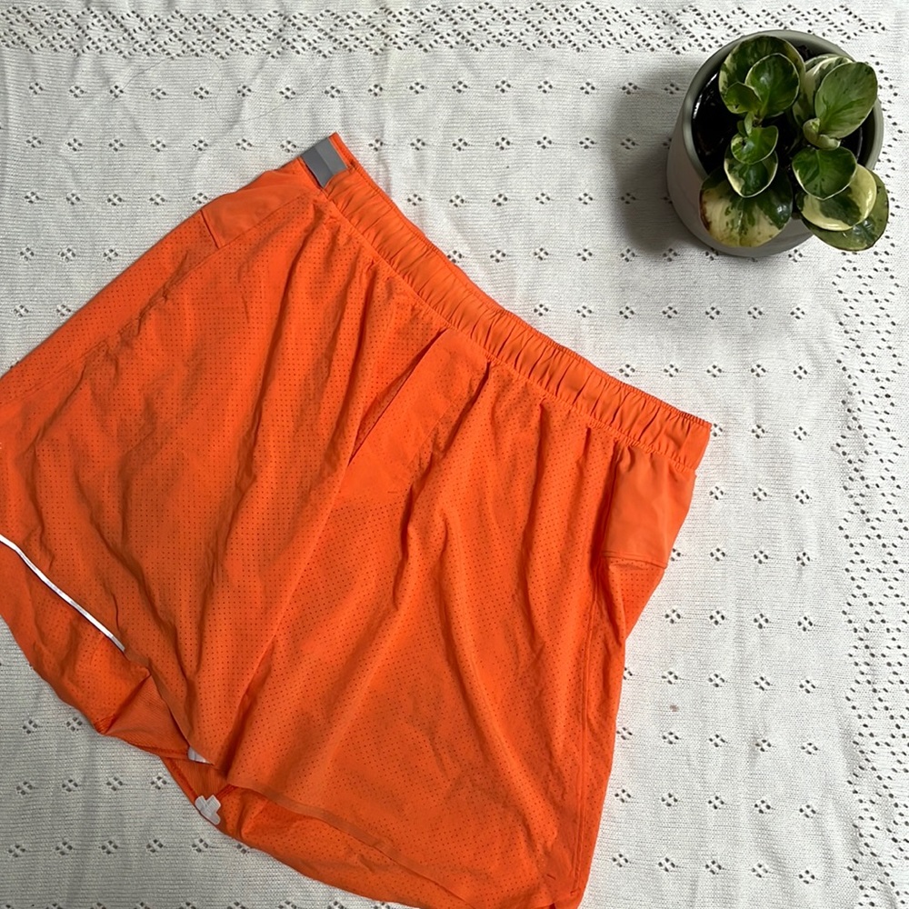Orange Lulu Lemon Shorts